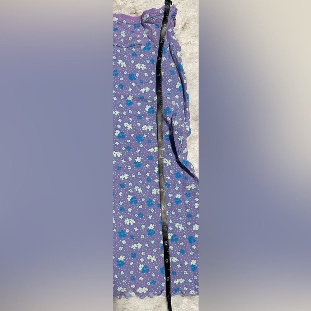 Free People Irl Floral Ice Combo Viscose Purple Silky Mini Slip Skirt - Picture 4 of 11